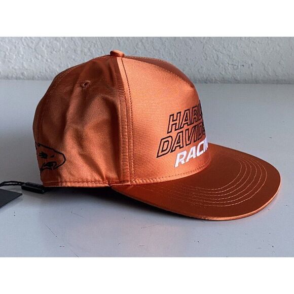 Harley Davidson Screamin Eagle Satin Adjustable Baseball Cap Hat Orange NEW - Picture 3 of 11